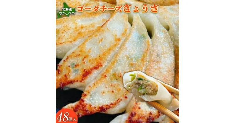 【ふるさと納税】なかしべつゴーダチーズぎょうざ48個 ぎょうざ 餃子 ギョーザ 加工品 惣菜 乳製品 チーズ ゴーダチーズ 濃厚 自家製 ご飯のお供 手作り 簡単調理 焼くだけ にんにく不使用 ふるさと納税 北海道 中標津町 中標津【30007】