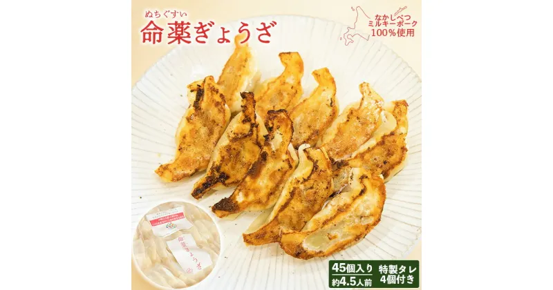 【ふるさと納税】なかしべつミルキーポーク 100％使用 命薬ぎょうざ 45個 餃子 ぎょうざ ギョーザ オンライン 申請 ふるさと納税 北海道 中標津 本格 中華 点心 飲茶 ミルキーポーク 簡単調理 絶品 グルメ 約4.5人前 中標津町【53013】