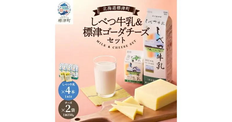 【ふるさと納税】しべつ牛乳1L×4本・標津ゴーダチーズ250g×2袋のセット【配送不可地域：離島】【1004690】