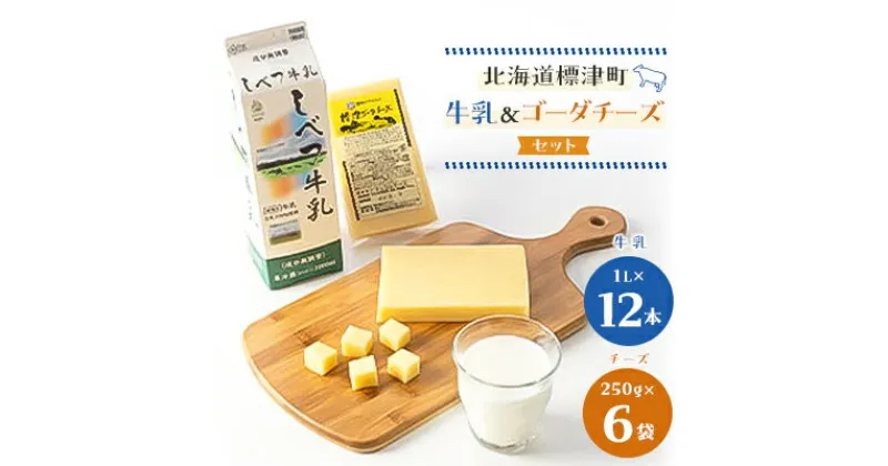 【ふるさと納税】しべつ牛乳1L×12本・標津ゴーダチーズ250g×6袋のセット【配送不可地域：離島】【1900743】