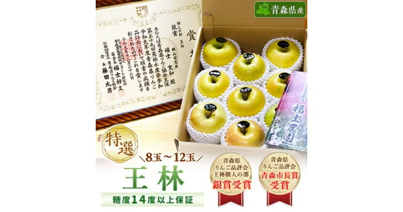 【ふるさと納税】りんご 「王林」 糖度14度以上保証 約3kg (8～12玉) 青森市長賞受賞【配送不可地域：離島】【1085321】