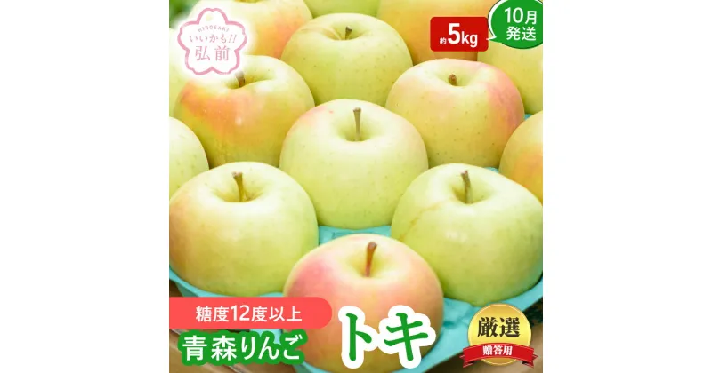 【ふるさと納税】【10月発送】（12.5度糖度保証）贈答用トキ約5kg【弘前市産・青森りんご】　 果物類 美味しい 採れたて 選りすぐり 高糖度 甘さ 酸味 果汁 土壌 肥料 プレセント シャキシャキ　お届け：2024年10月1日～2024年10月31日