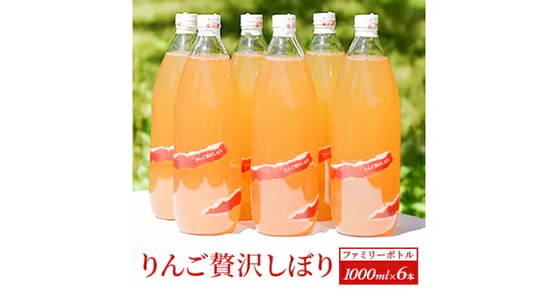 【ふるさと納税】りんご贅沢しぼり【ファミリーボトル 1000ml 6本入】　 飲料類 果汁飲料 飲み物 100％ストレートジュース りんごジュース 完熟りんご アップルジュース