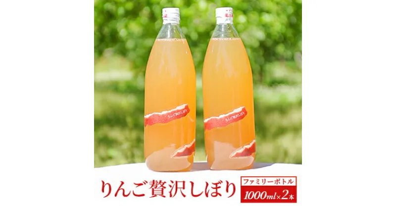 【ふるさと納税】りんご贅沢しぼり【ファミリーボトル 1000ml 2本入】　 飲料類 果汁飲料 飲み物 100％ストレートジュース りんごジュース 完熟りんご アップルジュース