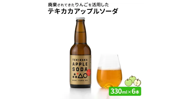 【ふるさと納税】廃棄されてきたりんごを活用した テキカカアップルソーダ 330ml×6本　 飲料類 果汁飲料 ジュース 炭酸飲料 サイダー 廃棄 SDGs 甘さ控えめ ポリフェノール おすすめ 特別栽培認証