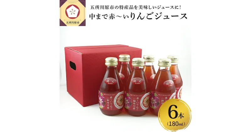 【ふるさと納税】りんごジュース　中まで赤〜いりんごジュース180ml×6本　【飲料類・果汁飲料・りんご・ジュース・りんごジュース・ジュース】