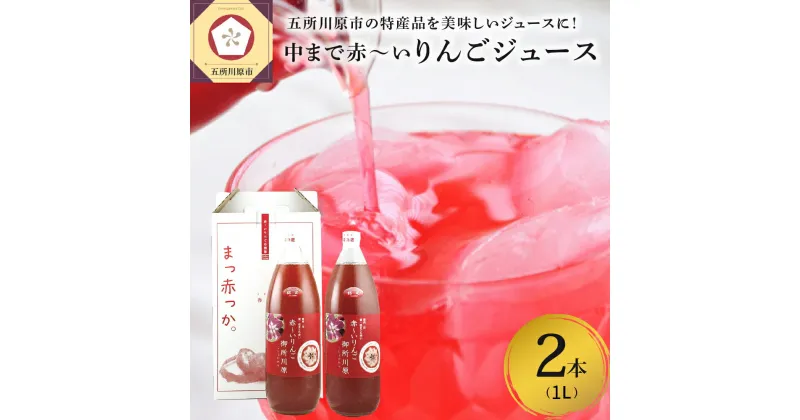 【ふるさと納税】りんごジュース　中まで赤〜いりんごジュース1L×2本　【飲料類・果汁飲料・りんご・ジュース・りんごジュース・ジュース】