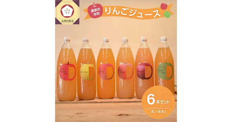 【ふるさと納税】青森 りんごジュース 1L×6本 りんご 果汁 100％ ストレート 飲み比べ セット