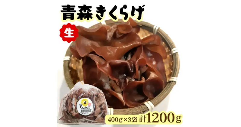 【ふるさと納税】青森きくらげ(生)400g×3袋入り｜青森 つがる産 キクラゲ 具材 食物繊維 生きくらげ きくらげ 料理 [0691]