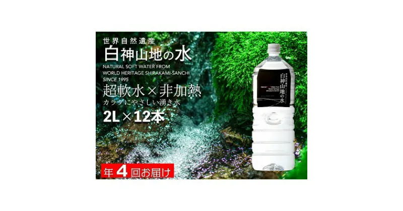 【ふるさと納税】【定期便　年4回お届け！！】白神山地の水 2L×12本　定期便・飲料類・水・ミネラルウォーター・ナチュラルウォーター・ウォーター