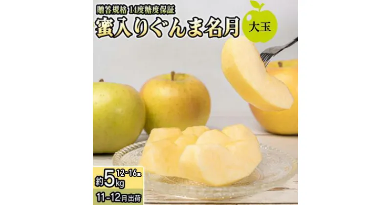 【ふるさと納税】11～12月 贈答規格 蜜入り大玉ぐんま名月約5kg（12～16個）14度糖度保証【青森りんご・ゆうきアップル・11月・12月】　 果物類 果物 りんご フルーツ ぐんま名月 ジューシー 　お届け：2024年11月11日～2024年12月20日