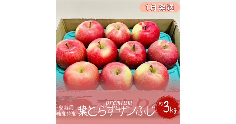 【ふるさと納税】【1月発送】訳あり 家庭用 プレミアム葉とらずサンふじ蜜入り 約3kg【糖度14度保証】【青森りんご・マルコウアップル】　板柳町　お届け：2025年1月6日～2025年1月30日