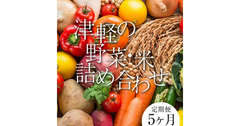 【ふるさと納税】津軽のお米 5kg＆季節の野菜詰合せ 《定期便》【5ヶ月連続】 【中泊町特産物直売所ピュア】旬の野菜 旬野菜 旬 新鮮 食品 野菜 美味しい 甘い おいしい サラダ 精米 たっぷり 中泊町 青森 F6N-101