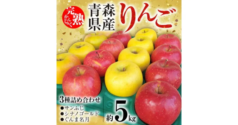 【ふるさと納税】「青森県五戸町産」りんご3種詰め合わせ　約5kg(14～18玉)【配送不可地域：離島・沖縄県】【1137377】