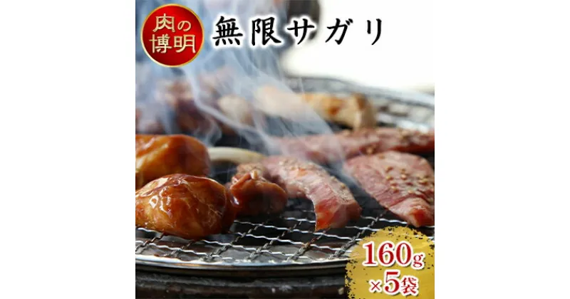 【ふるさと納税】【ヤキニクストック】無限サガリ 160g×5袋【肉の博明】【焼肉セット】【国産】　 お肉 豚肉 味付け肉 バーベキュー おかず 一人焼肉 サガリ 焼肉 少量パック おかず おつまみ