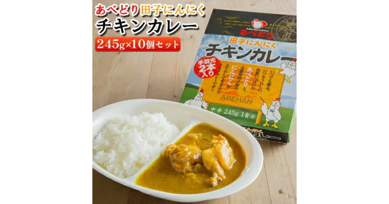 【ふるさと納税】あべどり 田子にんにくチキンカレー 245g×10個セット　 加工食品 惣菜 レトルトカレー カレー 手羽チキン にんにく 中辛 ランチ ストック 時短料理