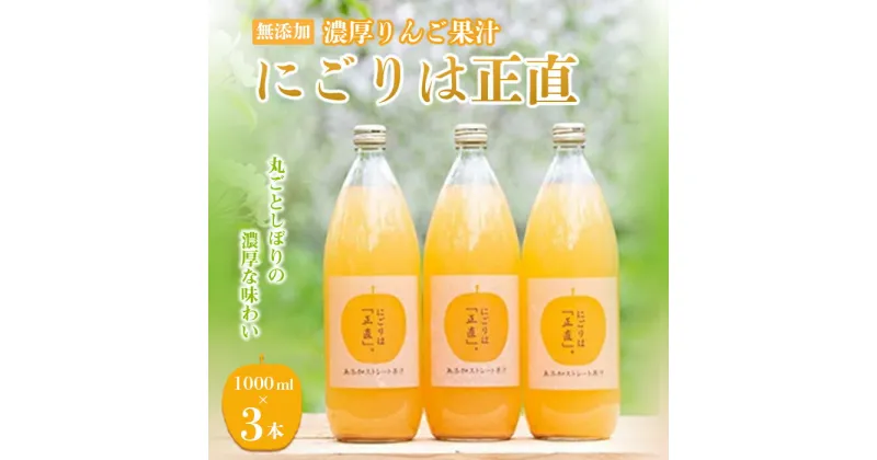 【ふるさと納税】 濃厚りんご果汁ジュース 「にごりは正直」 (1000ml×3本) 【NPO法人 青森なんぶの達者村】 無添加 生 フルーツ王国 フルーツ 果物 りんご リンゴ 林檎 アップル りんごジュース リンゴジュース アップルジュース 林檎ジュース 青森 南部町 三戸 F21U-017