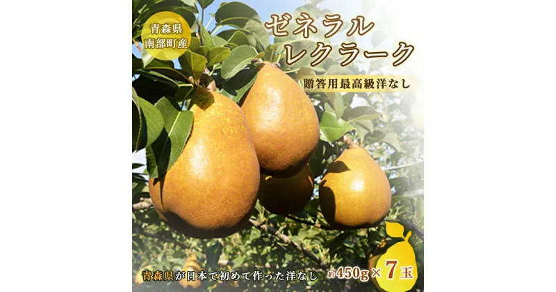 【ふるさと納税】 高級 ゼネラルレクラーク (洋梨) 約3kg (約450g×7個)【泉山果樹園】 ゼネラル レクラーク 洋ナシ なし 青森県 南部町 フルーツ 果物 くだもの 年内発送 F21U-063