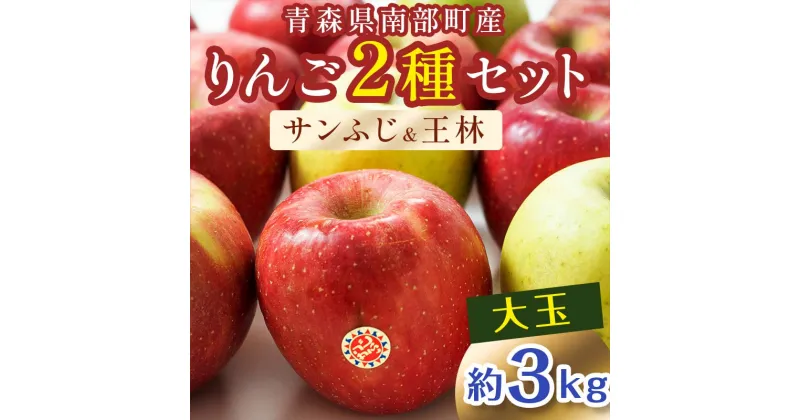 【ふるさと納税】 特選 (大玉) 青森産 完熟 りんご 約3kg サンふじ 王林 2種セット 【誠果園】 青森りんご リンゴ 林檎 アップル あおもり 青森 青森県 南部町 三戸 南部 澁川賞受賞 果物 くだもの フルーツ F21U-219