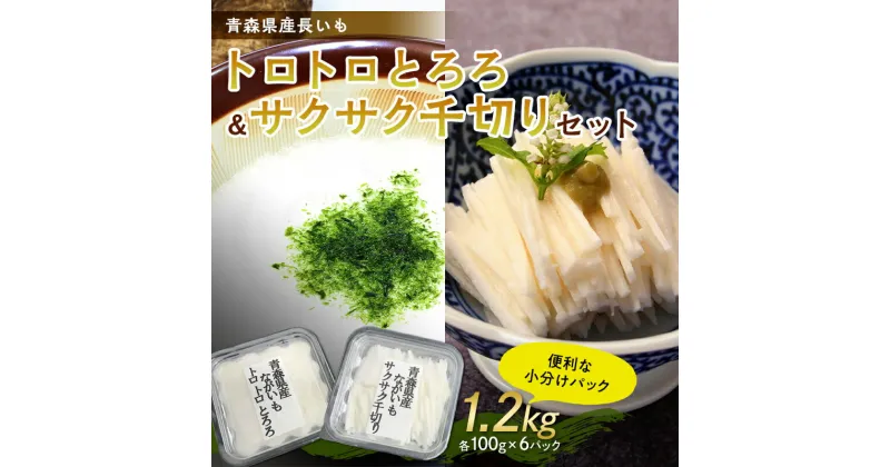 【ふるさと納税】青森県産 長いも　トロトロとろろ・サクサク千切りセット1.2kg(100g×12パック) 【なんぶ農援】 便利な小分けパック　無添加 F21U-259