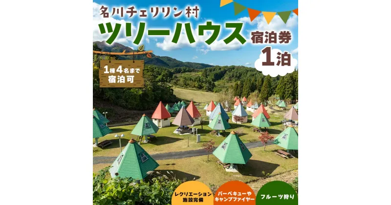 【ふるさと納税】 青森県 南部町 名川チェリリン村 ツリーハウス宿泊券 キャンプ アウトドア F21U-383