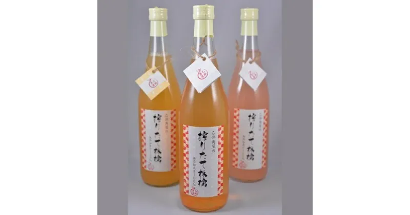 【ふるさと納税】佐々木果樹園 乙部角屋 搾りたて 林檎ジュース 720ml 3本　 飲料 果汁飲料 飲み物 アップルジュース 砂糖不使用 保存料不使用 100％ストレート果汁