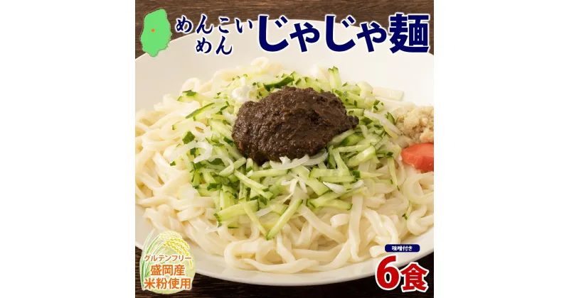 【ふるさと納税】盛岡 めんこいめん じゃじゃ麺 6食 米粉麺 グルテンフリー 麺 米粉 グルメ お取り寄せ ギフト お土産 手土産 ご当地 プレゼント ラーメン 6食 めんこい 農事組合法人となん 送料無料 岩手県 盛岡市　盛岡市