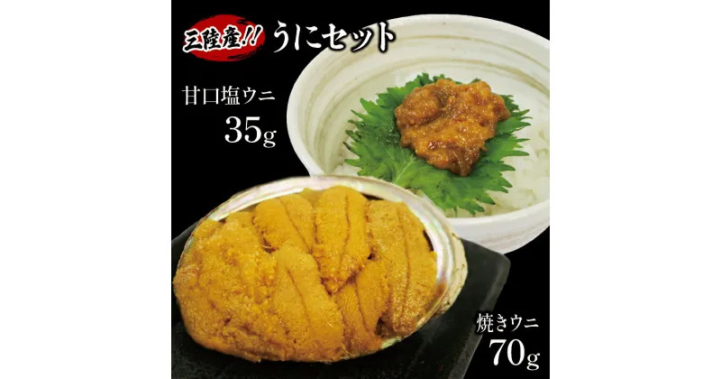 【ふるさと納税】 焼うに70g 甘口塩うに35g セット 雲丹 寿司 焼き雲丹 寿司 汐うに 潮うに 海鮮 魚貝類 魚介類 キタムラサキウニ 三陸産 岩手県 大船渡市