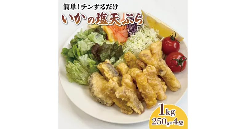 【ふるさと納税】 イカ 塩天ぷら 1kg 250g×4袋 いか イカ天 いか天 海鮮 魚貝類 魚介類 惣菜 冷凍 電子レンジ 簡単調理 手軽 ご飯 白米 お米 おかず 岩手県 大船渡市