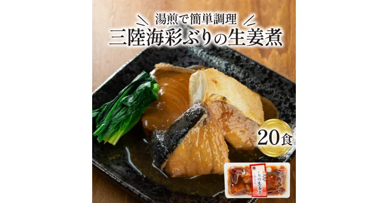 【ふるさと納税】 ぶり 生姜煮 130g 20パック 鰤 ぶり 惣菜 常備食 常温保存可能 電子レンジ 簡単調理 レトルト 常温 三陸海彩