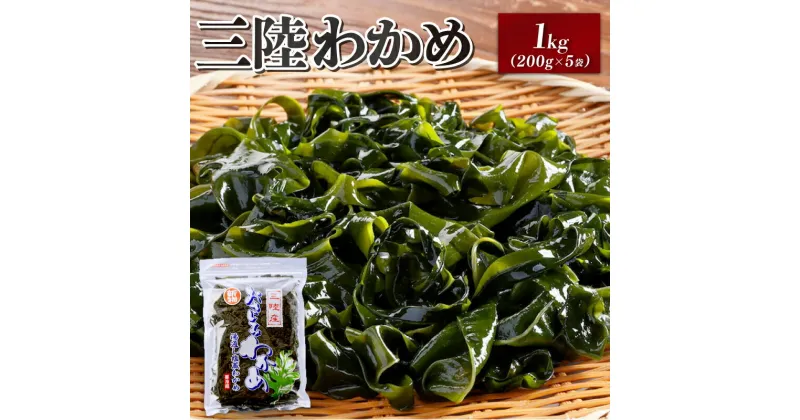 【ふるさと納税】 おさしみわかめ 1kg 200g×5袋 湯通し塩蔵わかめ ワカメ 海鮮 海藻 魚貝類 魚介類 小分け 刺身 刺し身 さしみ おさしみ みそ汁 スープ 酢の物 三陸産 岩手県 大船渡市