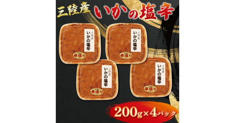 【ふるさと納税】 イカ塩辛 800g 200g×4パック 手作り イカ いか 塩辛 手づくり 小分け 冷凍 海産物 手造り イカの塩辛 烏賊 三陸産 塩 釣り 辛い ご飯 おかず 夕飯 夕ご飯 おつまみ 1万円 10000円