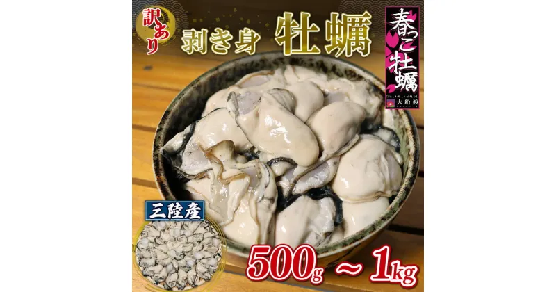 【ふるさと納税】 ☆予約販売☆ 訳あり 三陸産 春っこ牡蠣 選べる容量 500g 1kg (加熱用) 冷蔵 カキ かき 発送期日2025年1月～4月上旬頃まで