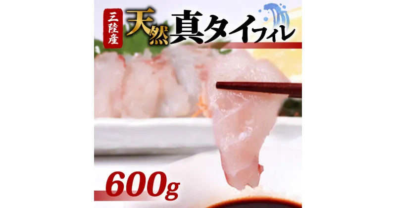 【ふるさと納税】 天然真タイフィレ 600g ｜真鯛 タイ たい まだい マダイ 魚 魚介 刺身 冷凍 焼き物 小分け ご飯のお供 1万円 10000円 三陸産 岩手県 大船渡市 鮮魚