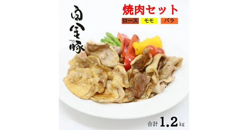 【ふるさと納税】焼肉 セット（ロース モモ バラ 3種類 合計1.2kg) 白金豚（プラチナポーク）豚肉 ブランド肉