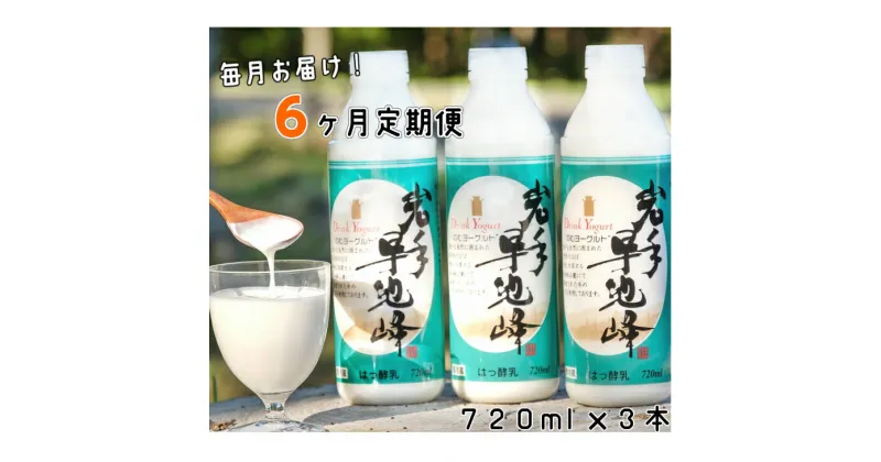 【ふるさと納税】《定期便6ヶ月》岩手早池峰 のむ ヨーグルト 720ml×3本セット ギフト 生きた乳酸菌 免疫力 アップ 保存料不使用