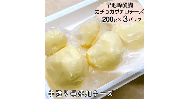 【ふるさと納税】早池峰醍醐　手造り無添加カチョカヴァロチーズ200g×3パック