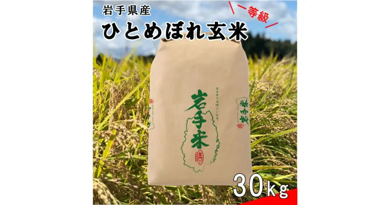 【ふるさと納税】≪令和6年産≫花巻産 ひとめぼれ 一等級 玄米 30kg 岩手県 花巻産 2024年産