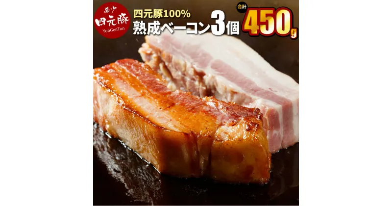 【ふるさと納税】 岩手県産 四元豚 熟成ベーコンブロック150g×3個 【GIFTON】 ギフト お肉 豚肉 贈答 お中元 お歳暮