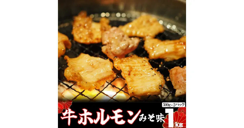 【ふるさと納税】味付け牛ホルモン 秘伝のたれ漬け みそ味 1kg（500g×2パック） 焼肉 ホルモン お肉 バーベキュー