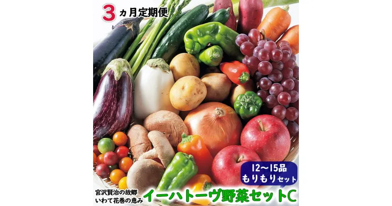 【ふるさと納税】《定期便3ヶ月》 イーハトーヴ野菜C もりもりセット 3回(12〜15品) ふるさと納税 野菜 定期便 詰め合わせ 旬 冷蔵