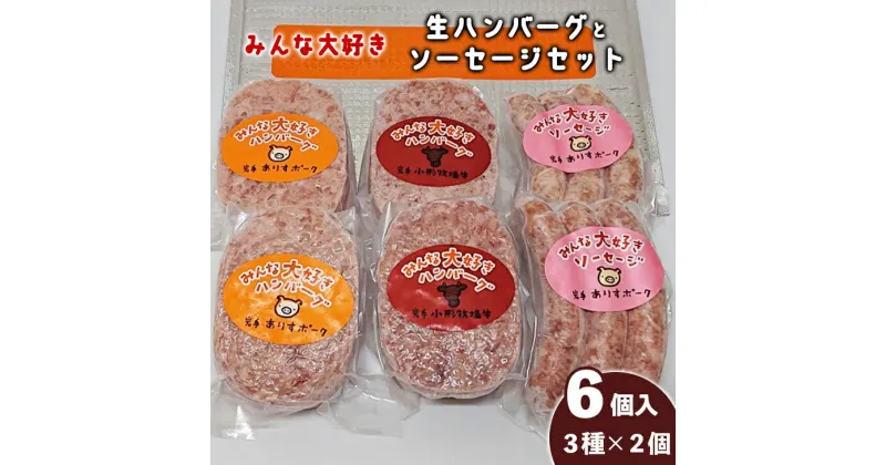 【ふるさと納税】ハンバーグ みんな大好きハンバーグ (ビーフ・ポーク） ＆ ソーセージセット 6個入り 父の日 プレゼント