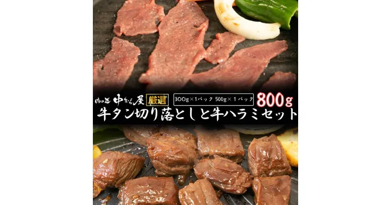 【ふるさと納税】お肉讃歌牛ハラミと味付け牛タン切り落としセット 800g ＜肉の匠 中むら屋厳選＞牛ハラミ 牛タン お肉 新着 牛肉 肉 焼肉 タン先 塩牛タン 冷凍 真空パック 味付け肉　新着