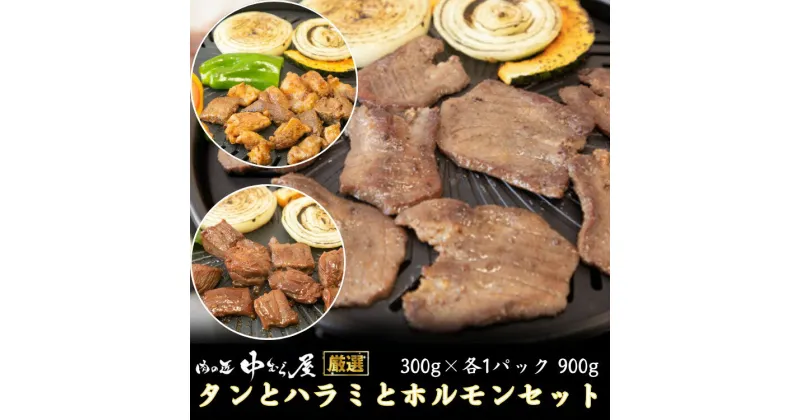 【ふるさと納税】牛タンとハラミとホルモンセット＜肉の匠中むら屋厳選＞ 牛タン 牛ハラミ お肉 新着 牛肉 肉 焼肉 たんもと たんなか ハラミ タン先 塩牛タン 冷凍 真空パック 味付け肉 新着