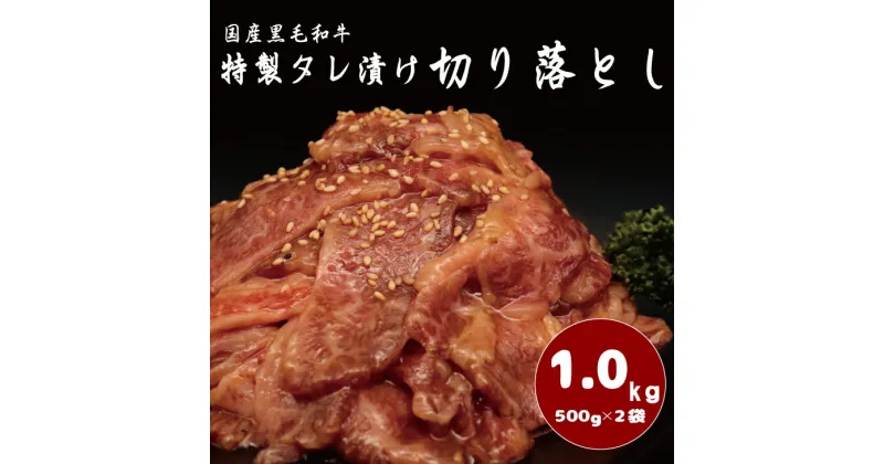 【ふるさと納税】国産黒毛和牛 切り落とし〜特製タレ漬け〜 1kg（500g×2パック）